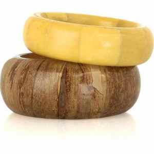 Bracelet jonc personnalisable en bois naturel éco-responsable sculpté à la main avec perle, design religieux tendance, à suspendre au mur, pour femmes et filles - Product Image 1