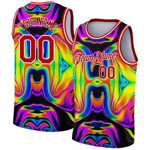 Camisetas sin Mangas Personalizadas con Nombre y Número, Impresas en 3D, para Baloncesto, Cuello Redondo, con Diseño de Bloques de Color, Transpirables - Product Image 2
