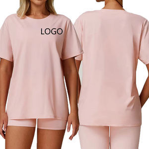 T-shirts amples décontractés grande taille pour femmes, vente en gros du fabricant, logo personnalisé imprimé, 100 % coton doux et respirant - Product Image 1