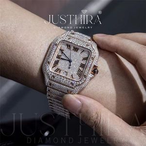 Most Selling <b>Waterproof</b> Moissanite Diamond <b>Watch</b> for <b>Men</b> Luxury Iced Out Wristwatch with Durable Construction Available For Sale - Product Image 2
