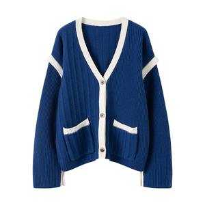 Suéter Cárdigan Corto de Punto Sólido para Mujer al por Mayor, con Botones, Bordado Personalizado, Proveedor de Fábrica de Ropa Greek Life - Product Image 1