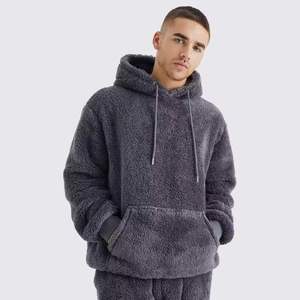 Sweat à capuche personnalisé en fourrure de haute qualité pour hommes, vente en gros, logo personnalisé, streetwear pour hommes, sweats à capuche en fourrure épaisse pour hommes - Product Image 2