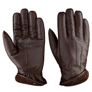 Winter Warm Sheepskin Leather <b>Gloves</b> for Men – Touchscreen Driving Mittens Soft & Durable - Product Image 3