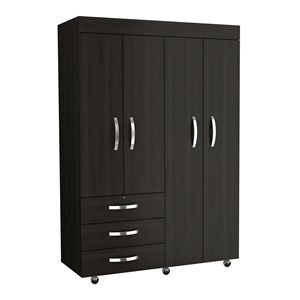 Armadio portatile in velluto nero per la conservazione della camera da letto - Product Image 4