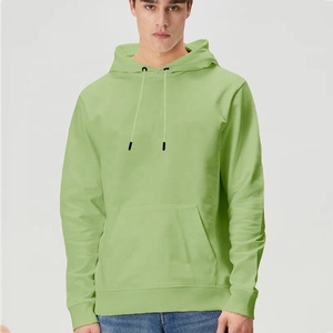 Men's Light Blue Hooded Sweatshirt Regular Fit Solid Color Cotton French Terry Casual Autumn Wear Long Sleeve Pocket Design 2027 - Product Image 6