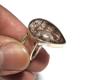 Natural Rutilated Quartz Gemstone 925 Sterling Silver Handmade Water Drop Trendy Statement Ring Wholesale Jewelry Gift <b>for</b> <b>Women</b> - Product Image 2