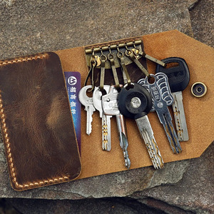 Handmade leather daily carry <b>wallet</b> with integrated key storage and premium finish genuine leather key <b>wallet</b> <b>smart</b> key <b>wallets</b> - Product Image 1