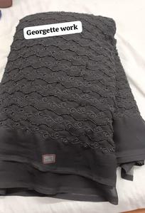 ผ้าจอร์เจตต์ 44 แพนนา พรีเมียม สีดำสนิท ผ้าจอร์เจตต์ปักลายละเอียดอ่อนทั่วผืน ใช้งานได้หลากหลาย ความกว้าง 44 นิ้ว - Product Image 5