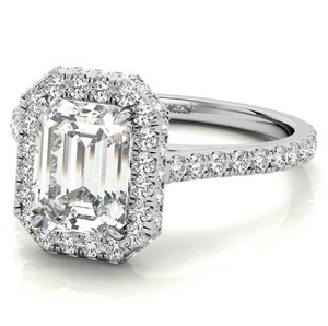 <b>Emerald</b> Cut Moissanite <b>Ring</b> 925 Sterling <b>Silver</b> 18K Gold Plated Luxury Solitaire Engagement Wedding Promise Bridal <b>Ring</b> - Product Image 3