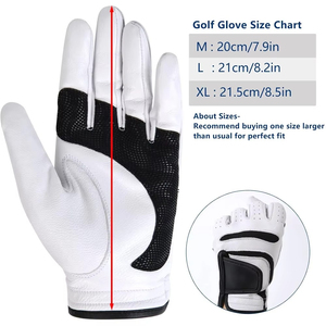 Golf <b>Glove</b> Right Hand Genuine <b>Leather</b> Non-Slip Pull On Unisex White Sports - Product Image 6