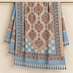 ผ้าคลุมไหล่ Pashmina ของผู้หญิงที่มีคุณภาพดีด้วยหินสีทองและการออกแบบที่สวยงามสำหรับทุกโอกาส - Product Image 1