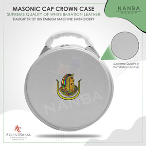 Emblema de las Hijas de Isis Blanco, Bordado a Máquina, Sin Correa, Cierre de Cremallera, Imitación de Cuero Negro, Insignia Masónica - Product Image 3