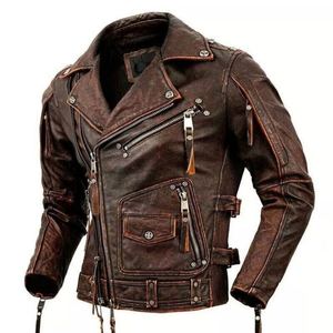 Chaqueta bomber de cuero azul de lujo, chaqueta de cuero genuino premium para hombre, abrigo bomber de doble cara, exclusivo e impermeable. - Product Image 6