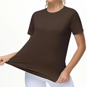 Camiseta Deportiva para Mujer, Tejido Suave de Alto Rendimiento, Absorbe el Sudor, para Yoga y Gimnasio, Logotipo Personalizado, Venta al Por Mayor - Product Image 2