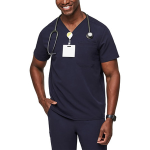 Mens Nursing Scrub <b>Tops</b> Custom Logo Medical Uniform Shirts Supplier Pakistan OEM Export Manufacturing Markets - Product Image 1