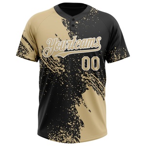 Jersey de Softbol para Mujer en Beige y Negro, de Alto Rendimiento, Absorbente de Humedad, Ropa Deportiva, Personalizable con la Marca del Equipo, Proveedor - Product Image 1
