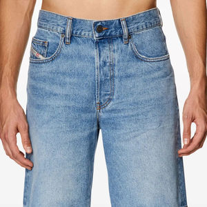 Shorts en jean décontractés pour homme, coupe droite, ajustés, été, 100% coton, respirants, écologiques, bleu noir - Product Image 5