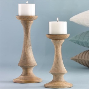 porte-bougie en bois - Product Image 1