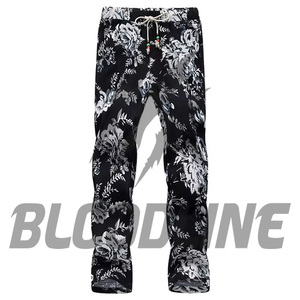 Jeans Rectos Estampados para Hombre Bloodline, Cintura Media, Estilo Casual de Verano, Mezcla de Poliéster y Algodón, Ligeros y Transpirables - Product Image 4