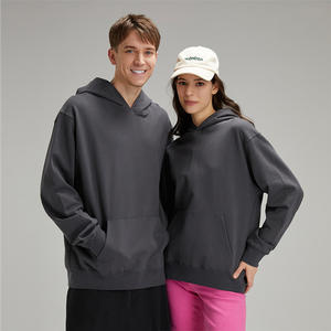 Sudadera con Capucha Extra Grande de Algodón de Alta Calidad, Forro Polar Grueso, Hombros Caídos, Lisa, Personalizable, Felpa Francesa, para Hombre - Product Image 2