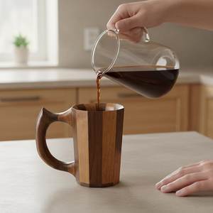 <b>Large</b> Capacity Wooden Mug Handmade Rustic Wood <b>Cup</b> for Beer Hot Drinks Office and Home Use Hot Selling - Product Image 5