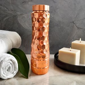 Bouteille d'eau en cuivre de style moderne, bienfaits ayurvédiques pour la santé, flacon en cuivre - Product Image 6
