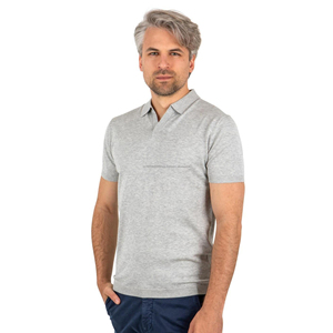 Fabricación al por Mayor de Camisetas Polo de Punto Gris de Manga Corta para Hombre para el Verano - Product Image 4