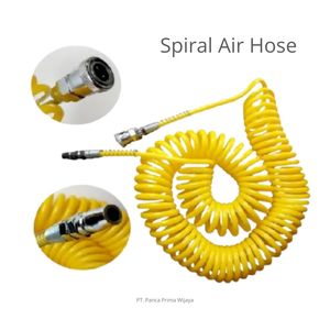 High Quality 12M PU Recoil Air <b>Hose</b> with Quick Coupler Flexible Spiral <b>Compressor</b> <b>Hose</b> 120 PSI - Product Image 2