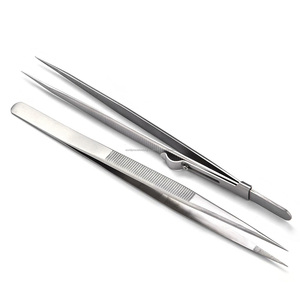 Pinzas de acero inoxidable de precisión para colocación de gemas de diamante, herramienta artesanal para joyería, agarre profesional antiestático - Product Image 1