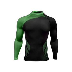 Customized logo rash guards MMA <b>compression</b> <b>shirts</b> <b>Men</b> Full Sleeve <b>Compression</b> Rash Guard Black Gray Quick Dry Polyester Spandex - Product Image 5
