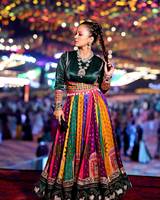 Gaun Tradisional Wanita India dari Katun dengan Rok Bermotif Warna-warni, Model Longgar untuk Perayaan Diwali