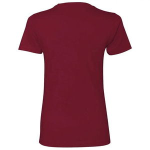 Camiseta de Algodón de Manga Corta con Cuello Redondo Roja para Mujer, Corte Regular, Color Sólido, Tejido Jersey Informal, Transpirable, para Todas las Temporadas - Product Image 2