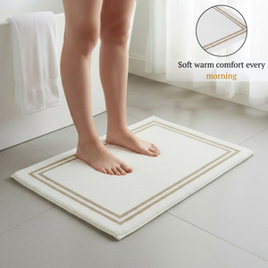 Tapis de bain à poils longs imprimé animal, robuste, avec dos antidérapant en caoutchouc |   Tapis de sol de salle de bain épais et doux 100% coton pour la maison, la douche, usage quotidien - Product Image 3