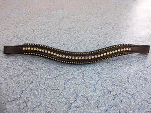 Diadema acolchada suave de cuero para caballo con cadena de cristales de una sola fila en el interior, accesorio ecuestre premium para exhibiciones. - Product Image 5