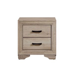 Comodino Contemporaneo in Melamina Laminata con Finitura Naturale e Cassetti per Camera da Letto - Product Image 2