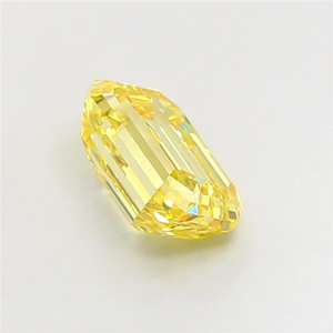 Pierre précieuse de luxe fantaisie jaune intense étincelante, diamant de laboratoire CVD certifié, taille coussin radieuse, pierre gemme lâche - Product Image 3