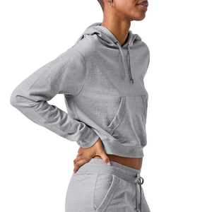 Haut court à capuche oversize pour femme, 100 % coton molletonné, séchage rapide, respirant, design personnalisé, nouvelle collection, haute qualité - Product Image 6