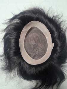 Perruque mono en cheveux humains Taz Hair BD, style Yaki, cheveux indiens Remy, toupet à trame simple pour système capillaire masculin en dentelle - Product Image 3