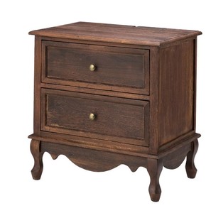 Classic French Provincial Teak Wood Nightstand <b>Antique</b> <b>Bedside</b> <b>Table</b> with Drawers - Product Image 1