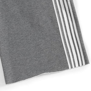 Pantalon de survêtement gris pour homme, taille à carreaux, bandes latérales, cordon de serrage, décontracté, élastique, respirant, mi-lourd, tricoté, 100 % coton - Product Image 5