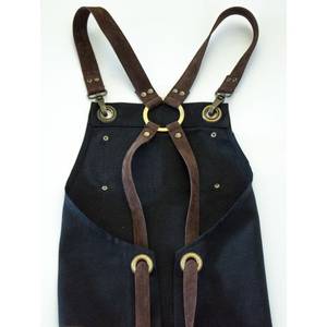 Customized Canvas Barista <b>Apron</b> Unisex Coffee Shop Uniform Adjustable Leather Strap Vest Wholesale Commercial <b>Kitchen</b> - Product Image 2