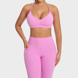 Customized Seamless Eco-Friendly Anti-Bacterial Spandex/Nylon Fitness Apparel Breathable Made Pakistan 2025 New Custom Yoga Set - Product Image 3