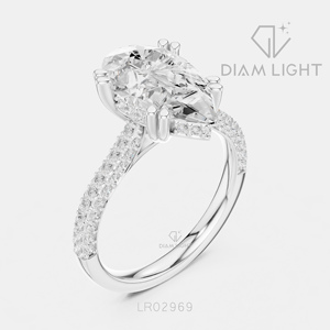 Bague en diamant de laboratoire taille poire 3,25 carats certifiée IGI, or blanc 14 carats, couleur F+, clarté VS+, pour fiançailles, anniversaire, ou cadeau - Product Image 2