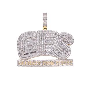 Pendentif GFS Graduate From Street, collier hip-hop serti de diamants de laboratoire, bijoux de luxe, cadeau - Product Image 2