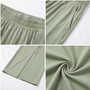 High Waist Flared Leg Yoga <b>Pants</b> Full Length Solid Green Elastic Waist Breathable <b>Spandex</b> Polyester Women's Sportswear - Product Image 4