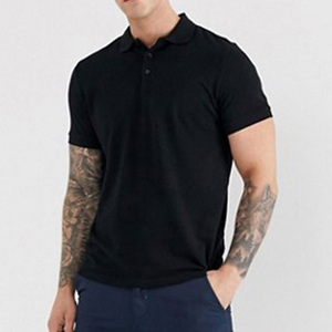 Men's <b>Black</b> <b>Short</b> Sleeve Polo Shirt Solid Color Cotton Oxford Fabric Casual Style Breathable Regular Fit - Product Image 3