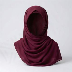 Pañuelo de Alta Calidad, Étnico, de Verano, con Diseño Floral, Transpirable, Suave al Tacto, Chifón, Largo, para Mujeres Musulmanas, Hiyab, Bawal - Product Image 3