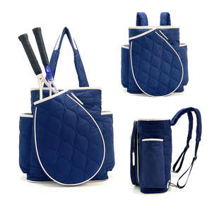 Sac à dos de tennis et pickleball Bagnex en denim matelassé, imperméable, avec doubles poignées, grande capacité, sac de sport - Product Image 1