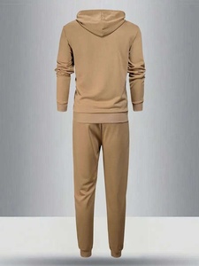 Survêtement à capuche pour homme de haute qualité, couleur unie, logo personnalisé, ensemble de jogging, séchage rapide, respirant, léger - Product Image 2