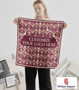 Pañuelos Personalizados de Alta Calidad con Diseño Impreso, Estilo Seda, Hijab de Moda, Pañuelo Cuadrado para la Cabeza, Colección al por Mayor - Product Image 5